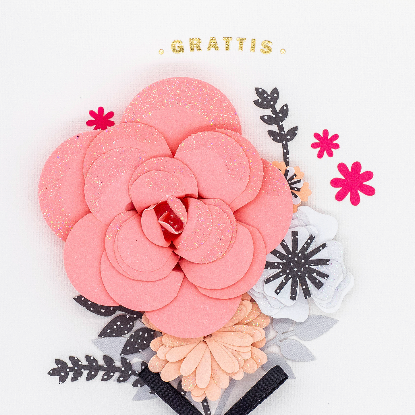 3D Grattiskort - Rosa Blomma