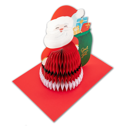 3D Julkort Honeycomb Tomte