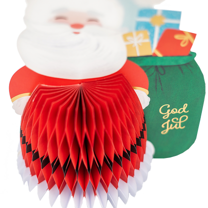 3D Julkort Honeycomb Tomte